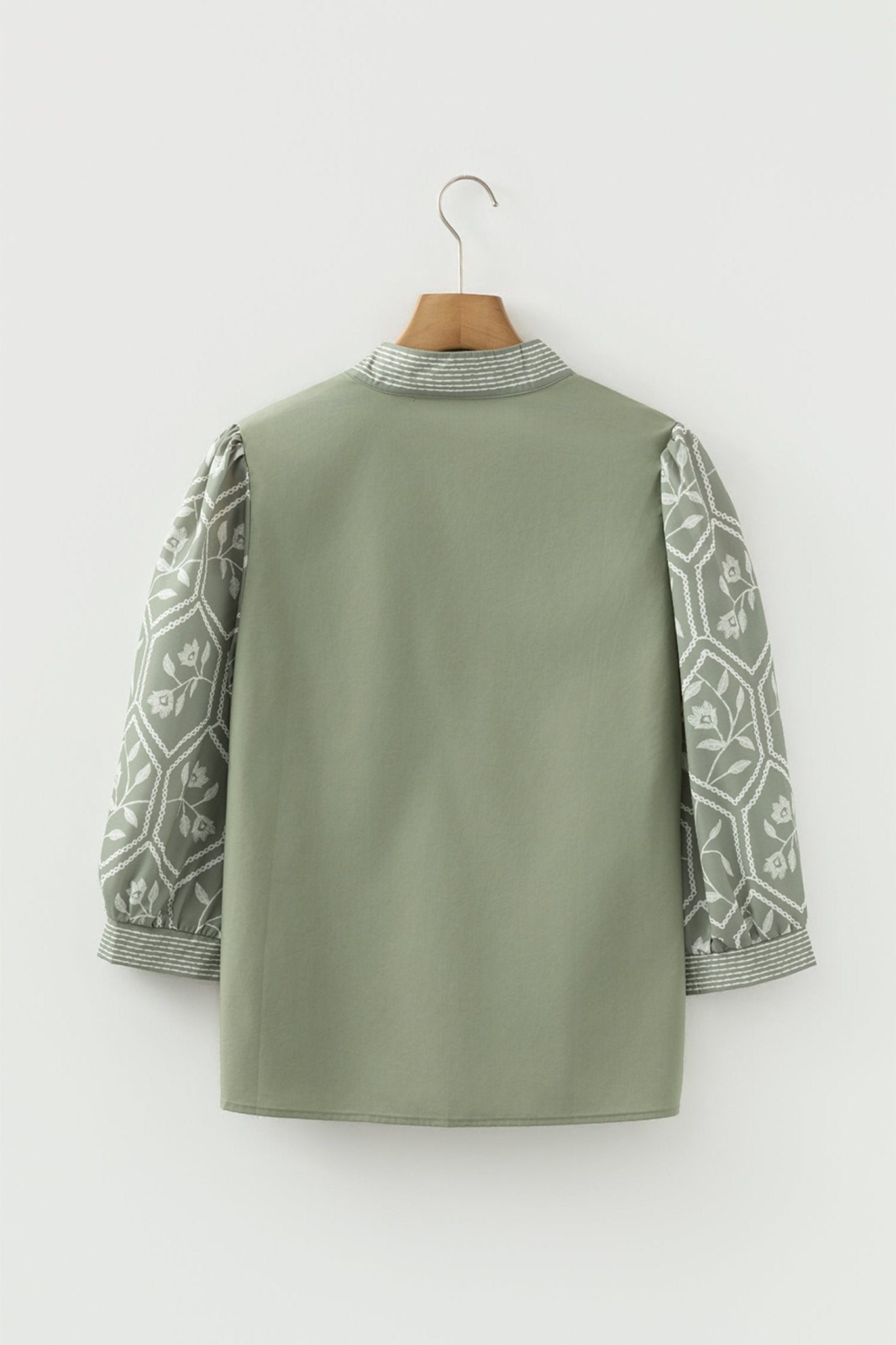 Kaiya Sleeve Contrast Patchwork Blouse - Hello Beautiful BoutiqueBlouses & ShirtsThreaded Pear