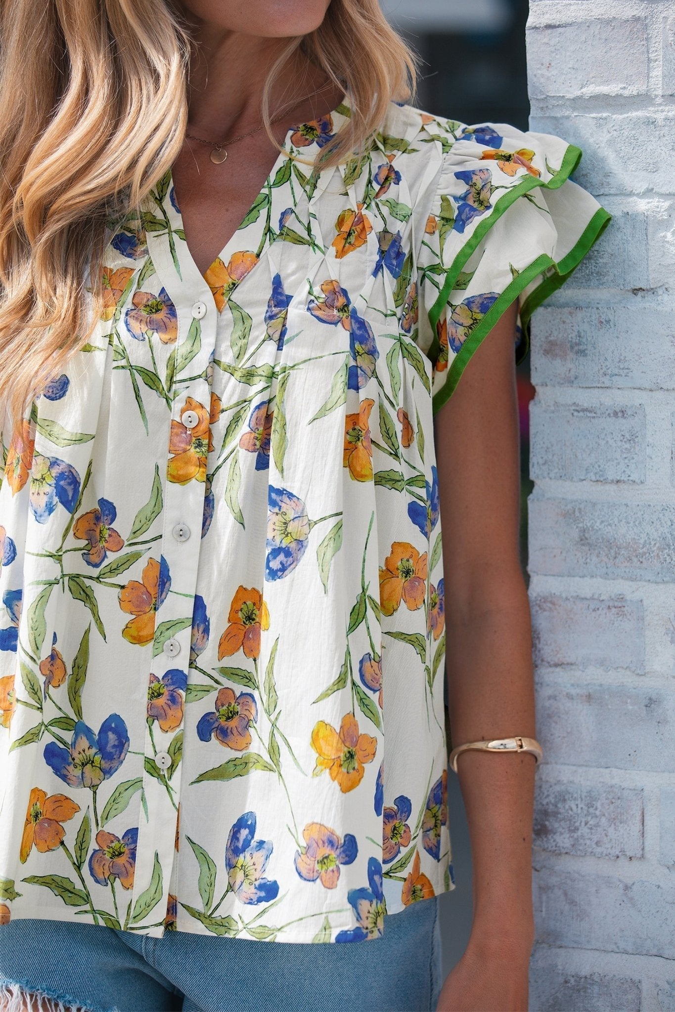 Kaliyah Binding Tape Cotton Blouse - Hello Beautiful BoutiqueBlouses & ShirtsThreaded Pear