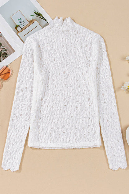Kaliyah See Through Mock Long Sleeve Top - Hello Beautiful BoutiqueLong Sleeve TopsThreaded Pear