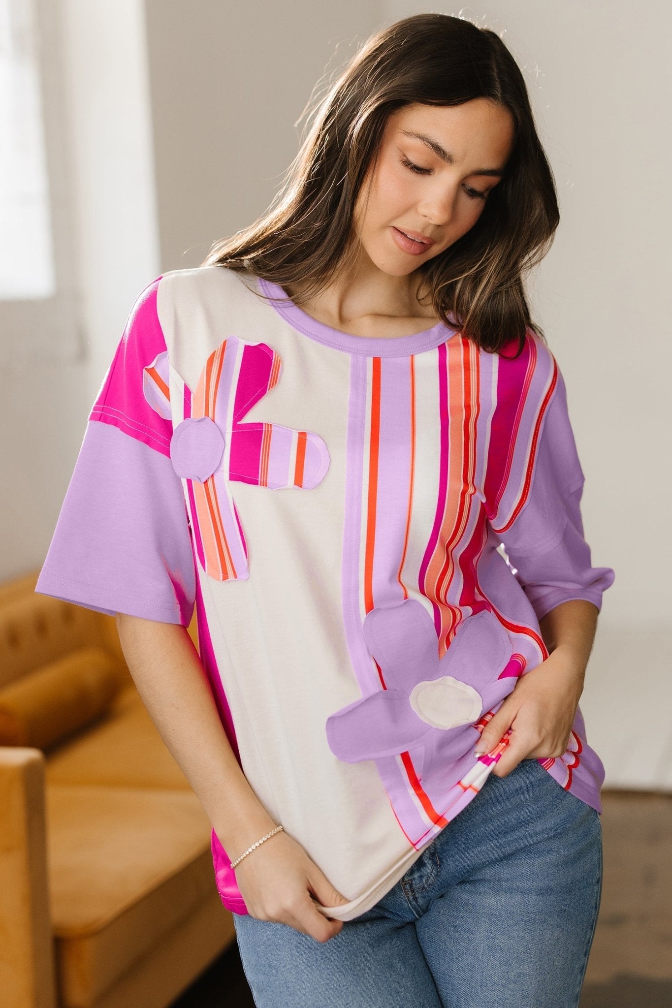 Kallie Half Sleeve Loose Top - Hello Beautiful BoutiqueTops & TeesThreaded Pear