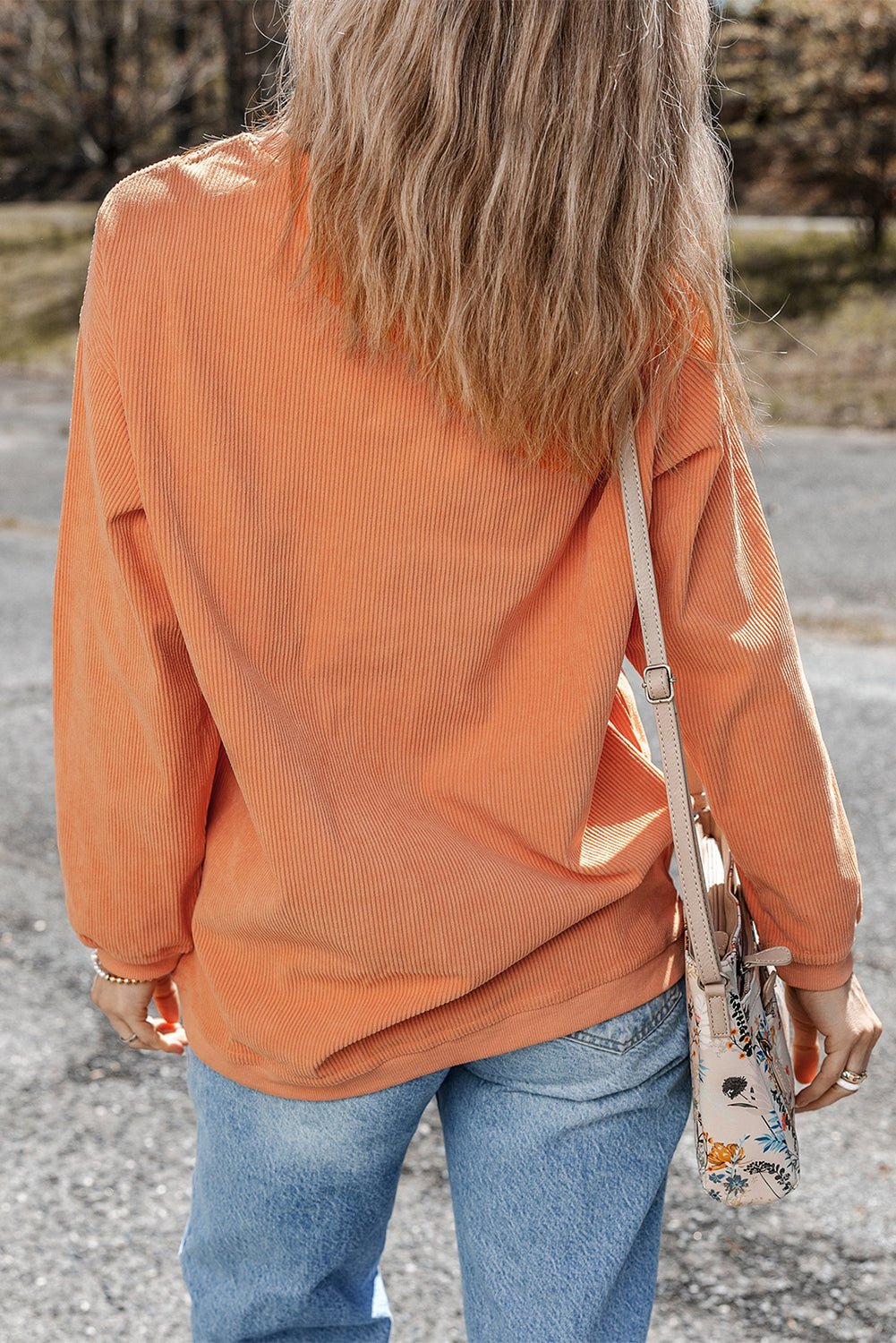 Kamryn Ribbed Corduroy Oversized Sweatshirt - Hello Beautiful BoutiqueSweatshirts & HoodiesThreaded Pear
