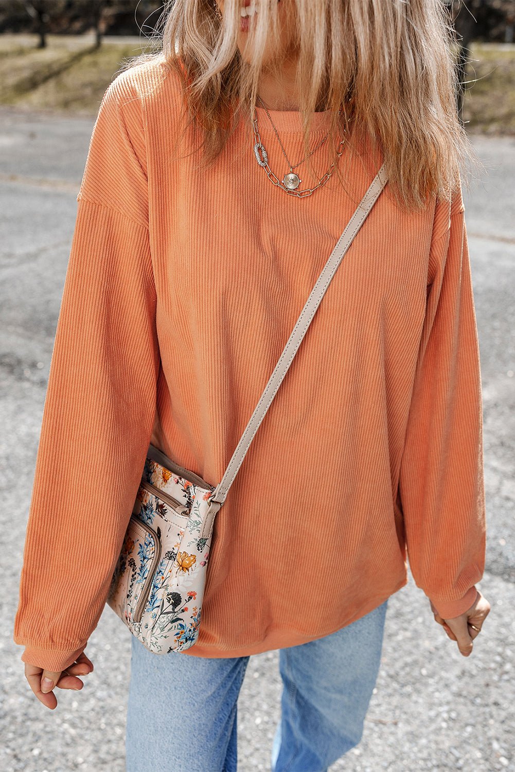 Kamryn Ribbed Corduroy Oversized Sweatshirt - Hello Beautiful BoutiqueSweatshirts & HoodiesThreaded Pear