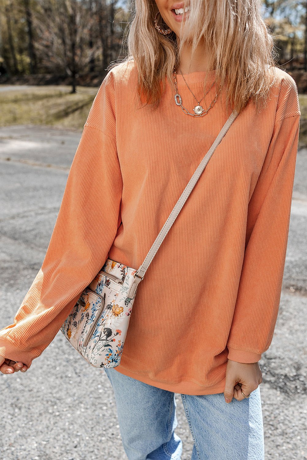 Kamryn Ribbed Corduroy Oversized Sweatshirt - Hello Beautiful BoutiqueSweatshirts & HoodiesThreaded Pear