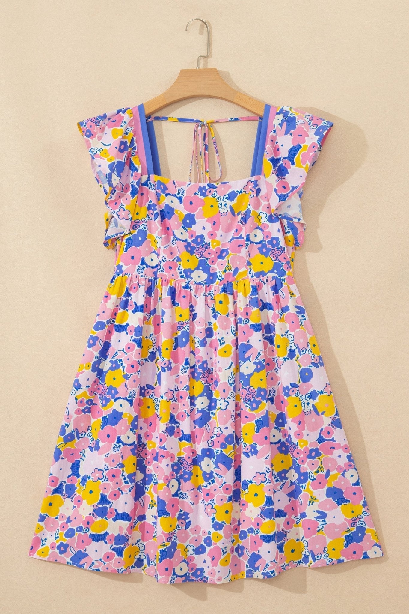 Kara Square Loose Mini Dress - Hello Beautiful BoutiqueFloral DressesThreaded Pear