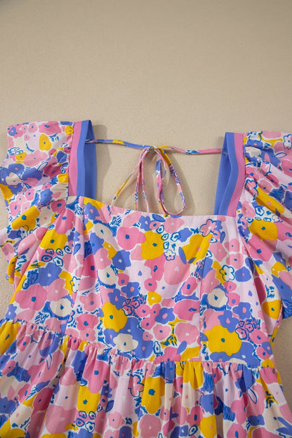 Kara Square Loose Mini Dress - Hello Beautiful BoutiqueFloral DressesThreaded Pear