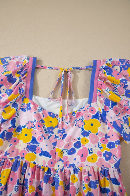 Kara Square Loose Mini Dress - Hello Beautiful BoutiqueFloral DressesThreaded Pear