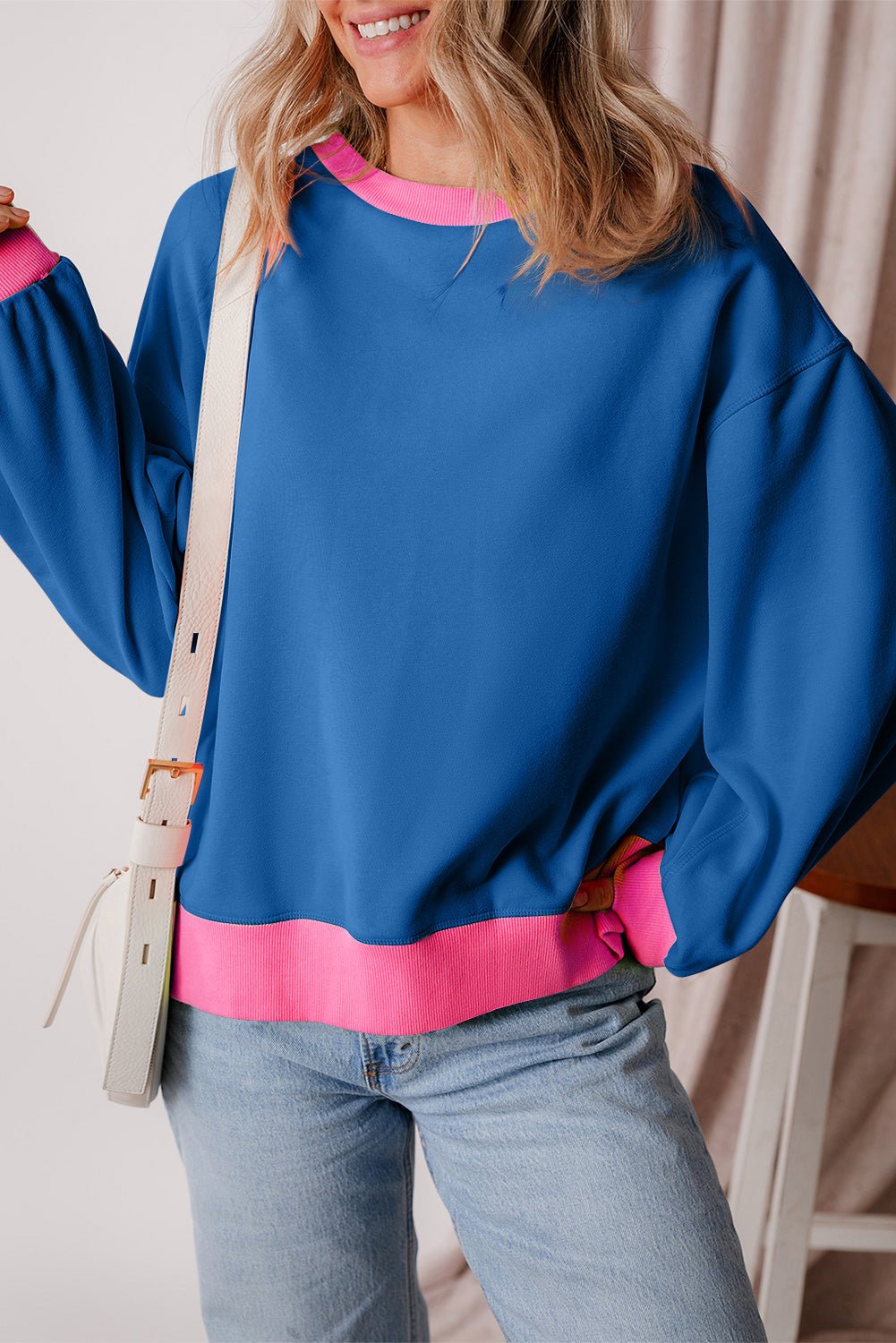 Karilia Colorblock Bubble Sleeve Sweatshirt - Hello Beautiful BoutiqueSweatshirts & HoodiesThreaded Pear