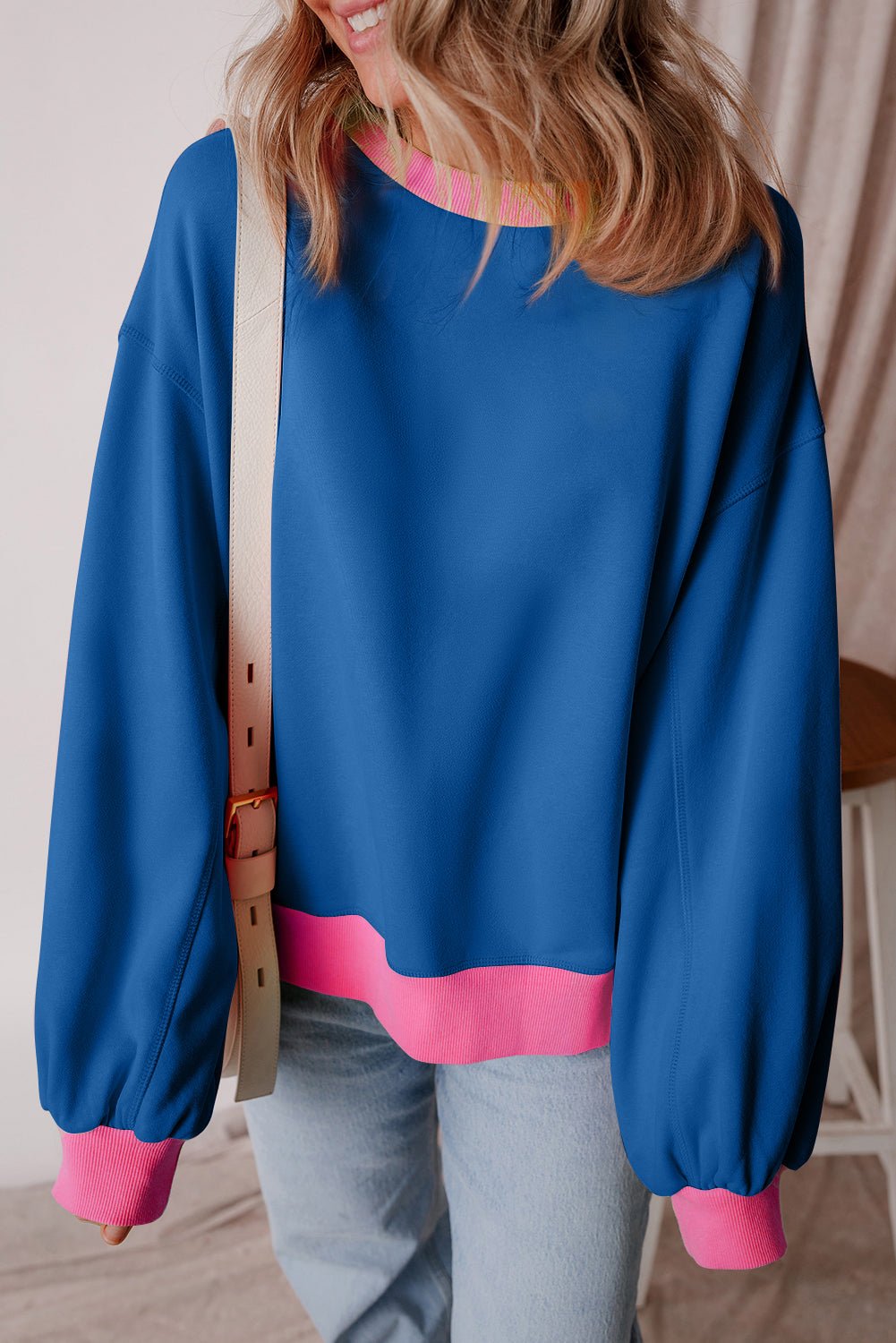 Karilia Colorblock Bubble Sleeve Sweatshirt - Hello Beautiful BoutiqueSweatshirts & HoodiesThreaded Pear