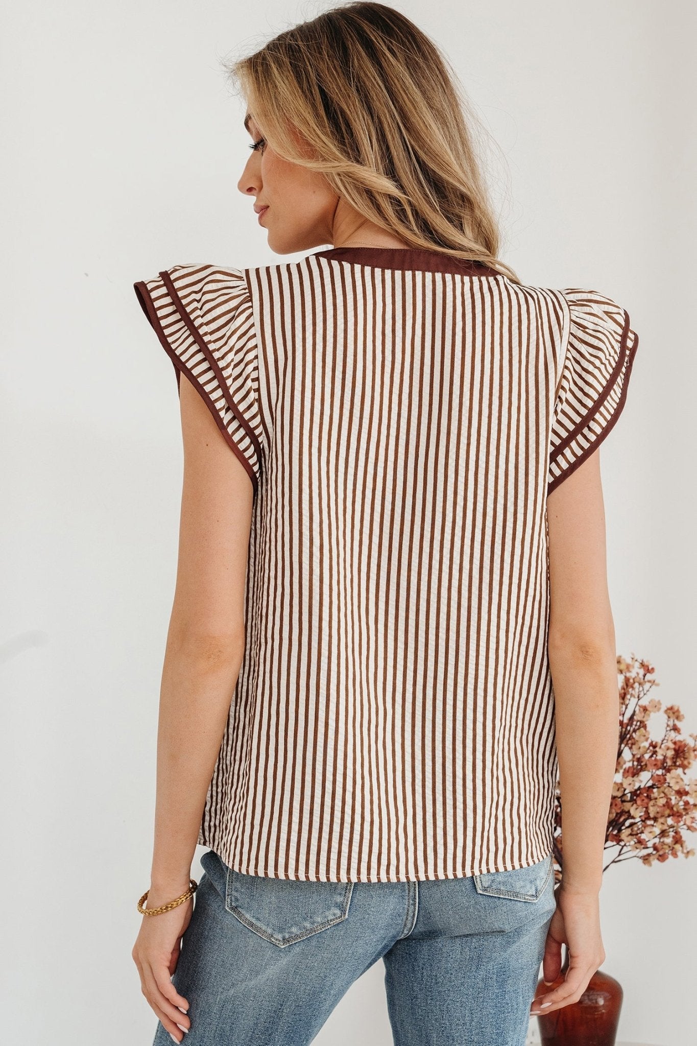 Karter Ruffled Short Sleeve Blouse - Hello Beautiful BoutiqueBlouses & ShirtsThreaded Pear