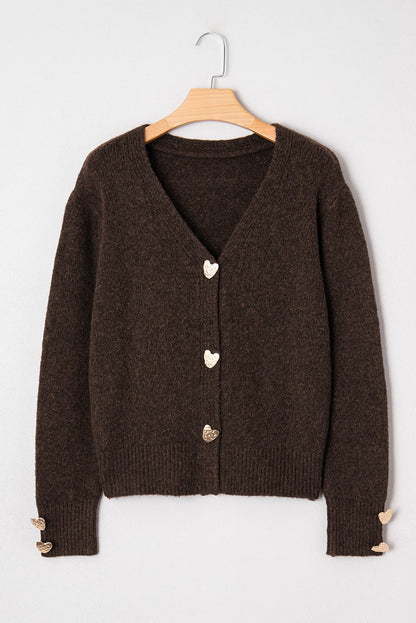 Kassidy Heart Metal Cardigan Sweater - Hello Beautiful BoutiqueCardigansThreaded Pear