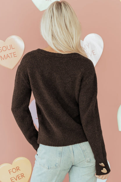 Kassidy Heart Metal Cardigan Sweater - Hello Beautiful BoutiqueCardigansThreaded Pear