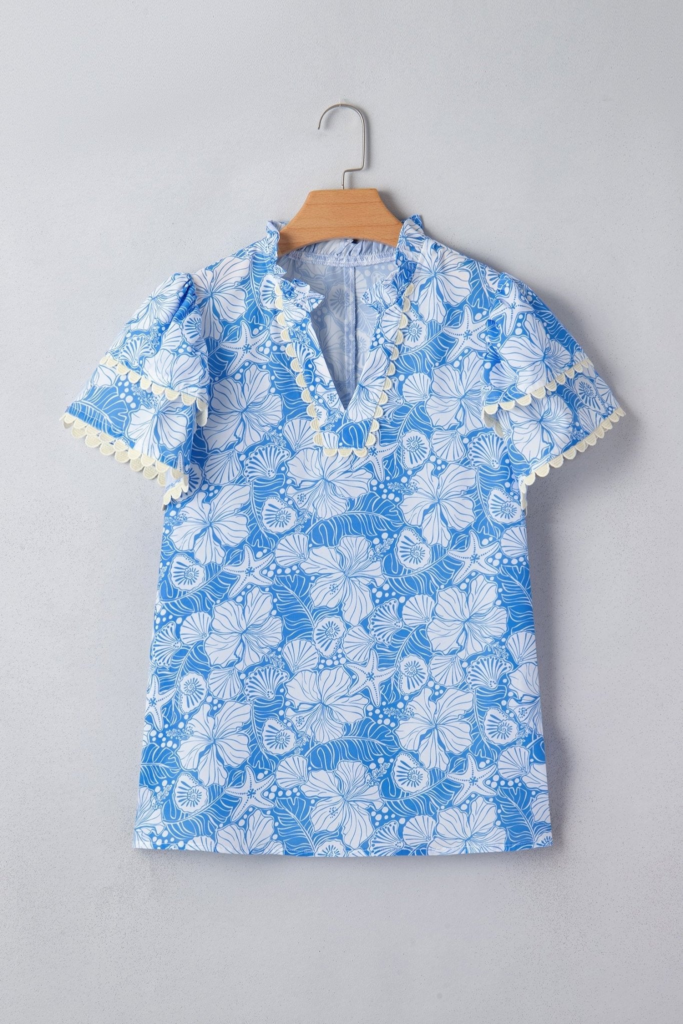 Kataleya Trim Short Sleeve Blouse - Hello Beautiful BoutiqueBlouses & ShirtsThreaded Pear