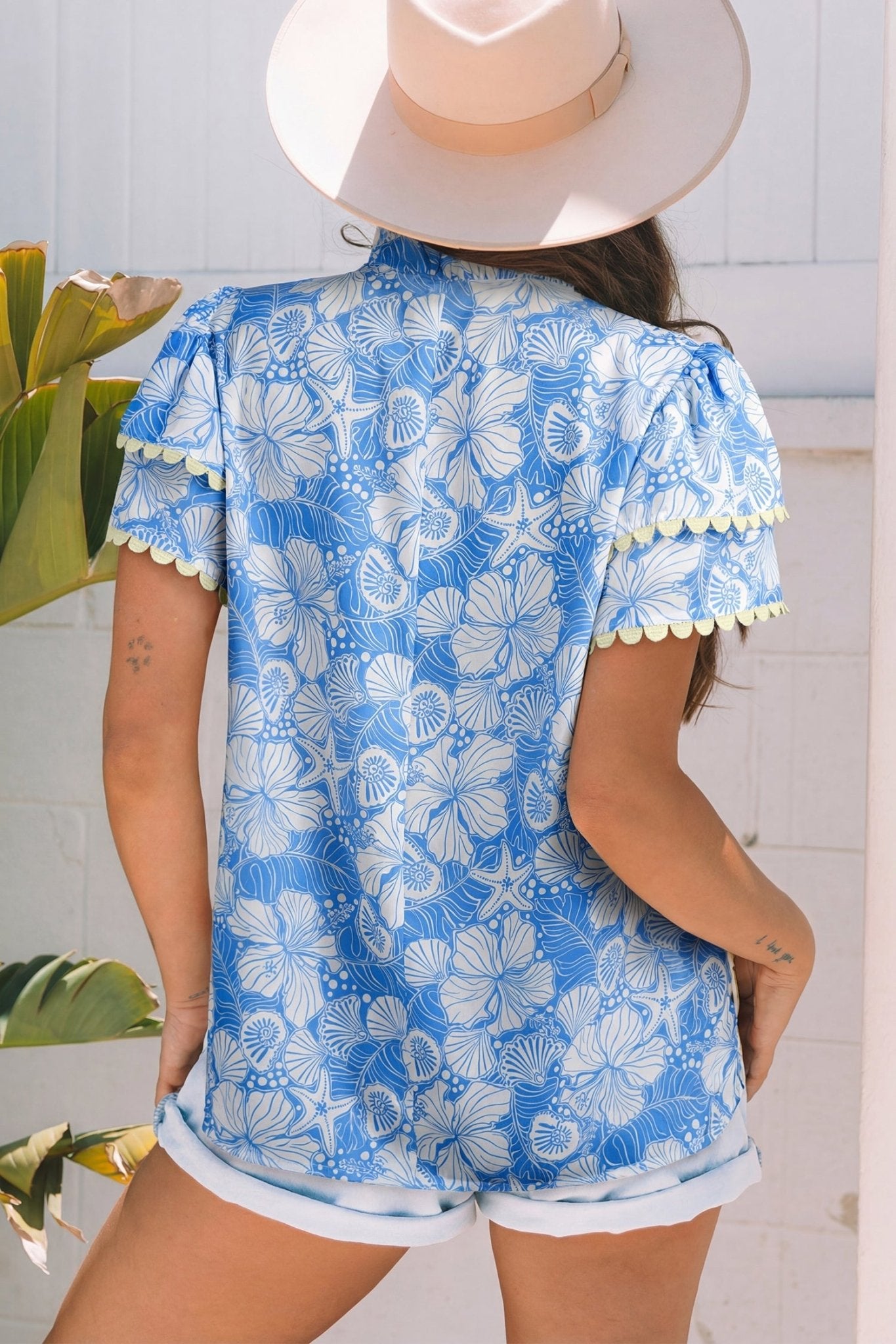 Kataleya Trim Short Sleeve Blouse - Hello Beautiful BoutiqueBlouses & ShirtsThreaded Pear