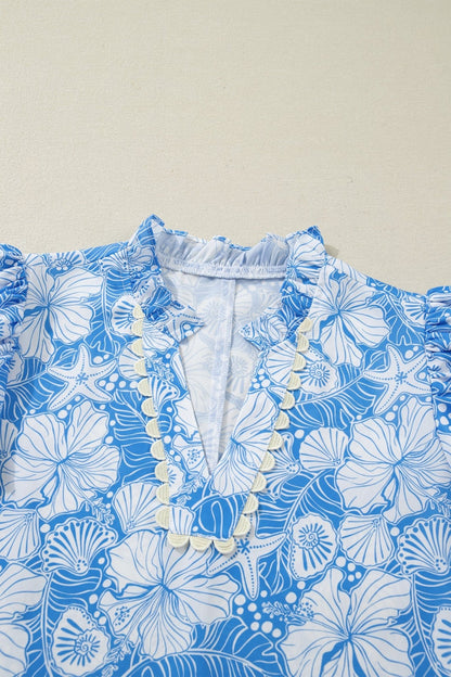 Kataleya Trim Short Sleeve Blouse - Hello Beautiful BoutiqueBlouses & ShirtsThreaded Pear
