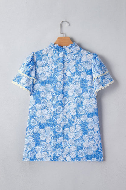 Kataleya Trim Short Sleeve Blouse - Hello Beautiful BoutiqueBlouses & ShirtsThreaded Pear