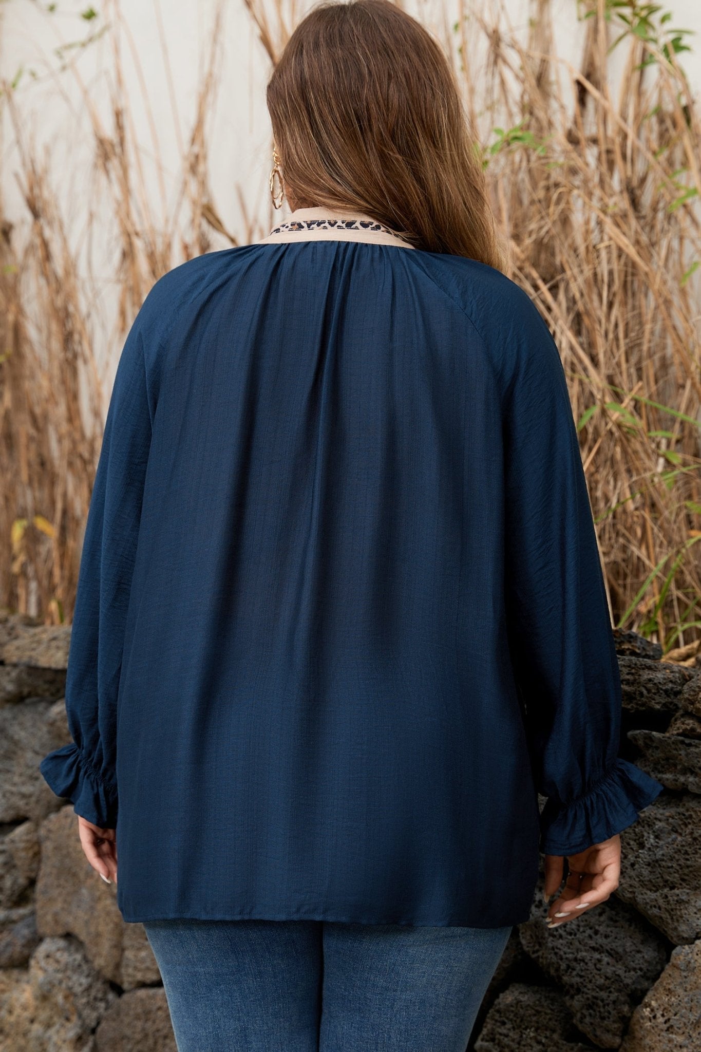 Katelyn Long Flounce Sleeve PLUS Blouse - Hello Beautiful BoutiquePlus Size Blouses & ShirtsThreaded Pear