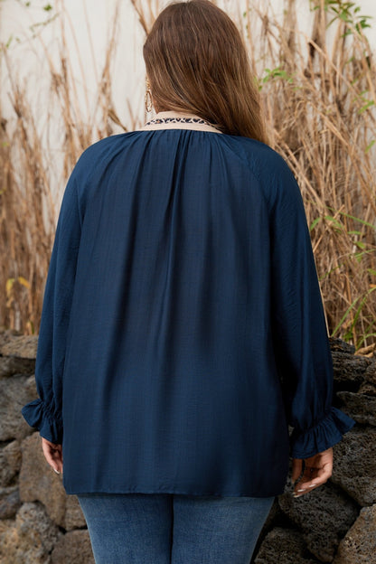 Katelyn Long Flounce Sleeve PLUS Blouse - Hello Beautiful BoutiquePlus Size Blouses & ShirtsThreaded Pear