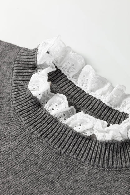 Katelyn Patchwork Cuffs Loose Sweater - Hello Beautiful BoutiqueSweatersThreaded Pear