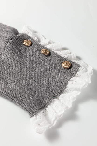 Katelyn Patchwork Cuffs Loose Sweater - Hello Beautiful BoutiqueSweatersThreaded Pear