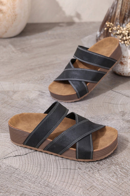 Kathryn Band Retro Platform Slippers - Hello Beautiful BoutiqueSlippersThreaded Pear