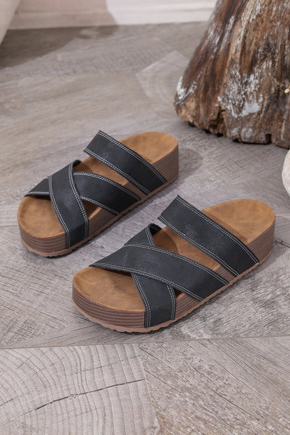 Kathryn Band Retro Platform Slippers - Hello Beautiful BoutiqueSlippersThreaded Pear