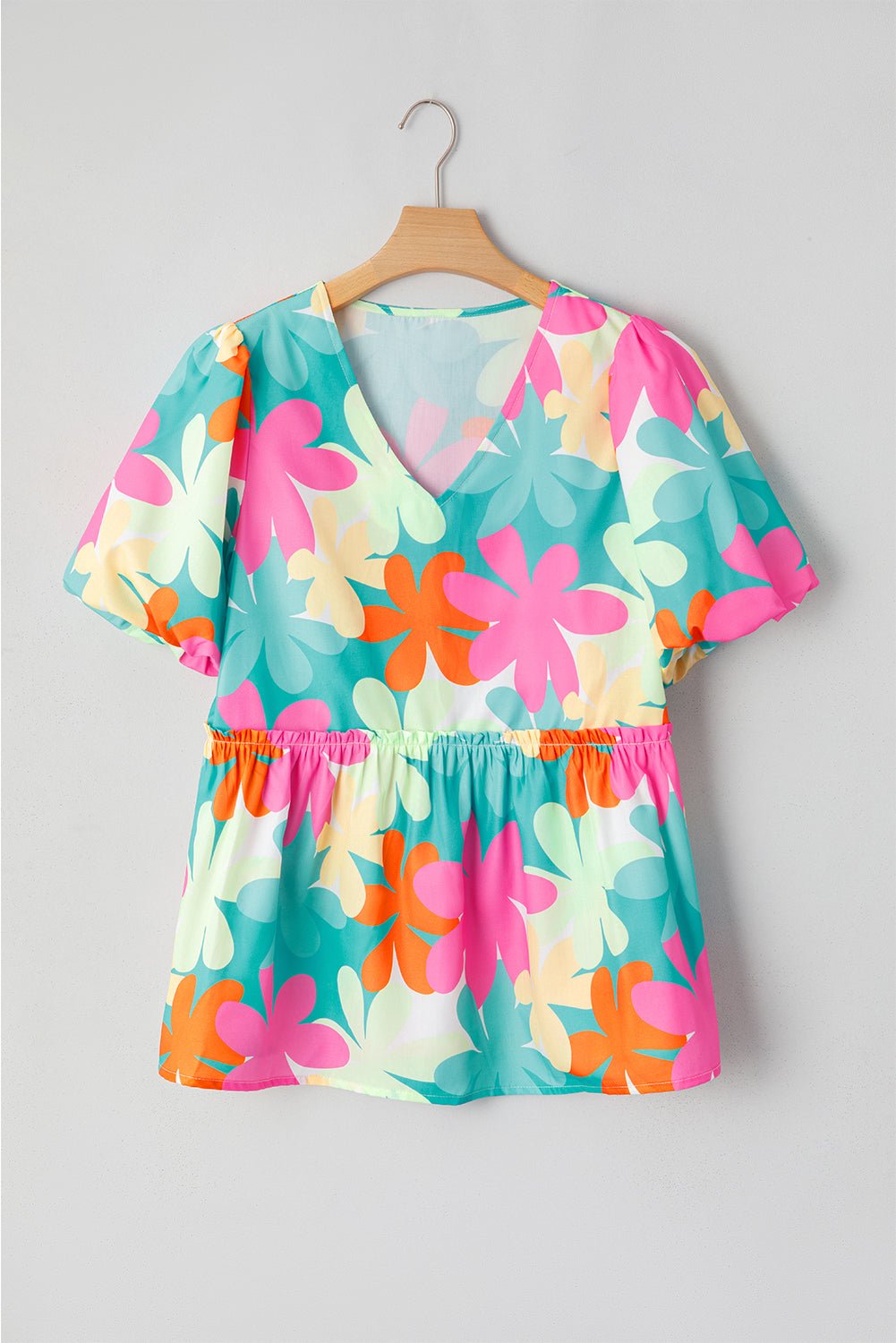 Kathryn Bubble Sleeve Peplum Blouse - Hello Beautiful BoutiqueBlouses & ShirtsThreaded Pear