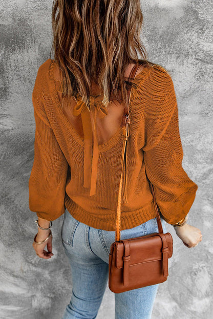 Katie Back Cut Out Sweater - Hello Beautiful BoutiqueSweatersThreaded Pear