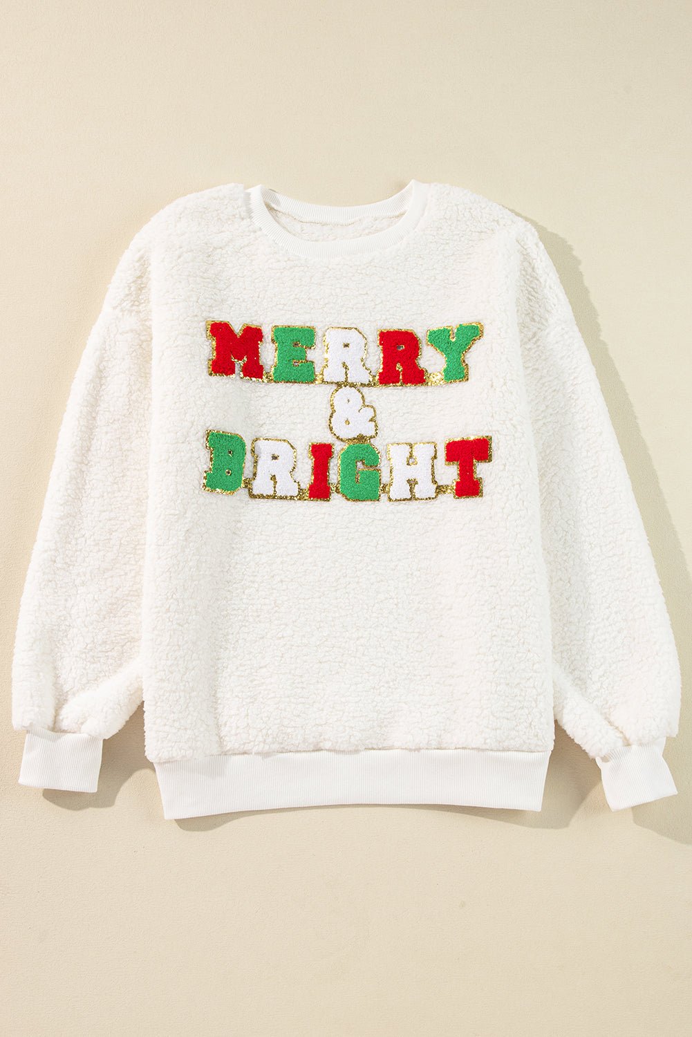 Katie Chenille Graphic Sherpa Sweatshirt - Hello Beautiful BoutiqueSweatshirts & HoodiesThreaded Pear