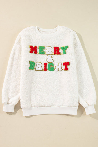 Katie Chenille Graphic Sherpa Sweatshirt - Hello Beautiful BoutiqueSweatshirts & HoodiesThreaded Pear
