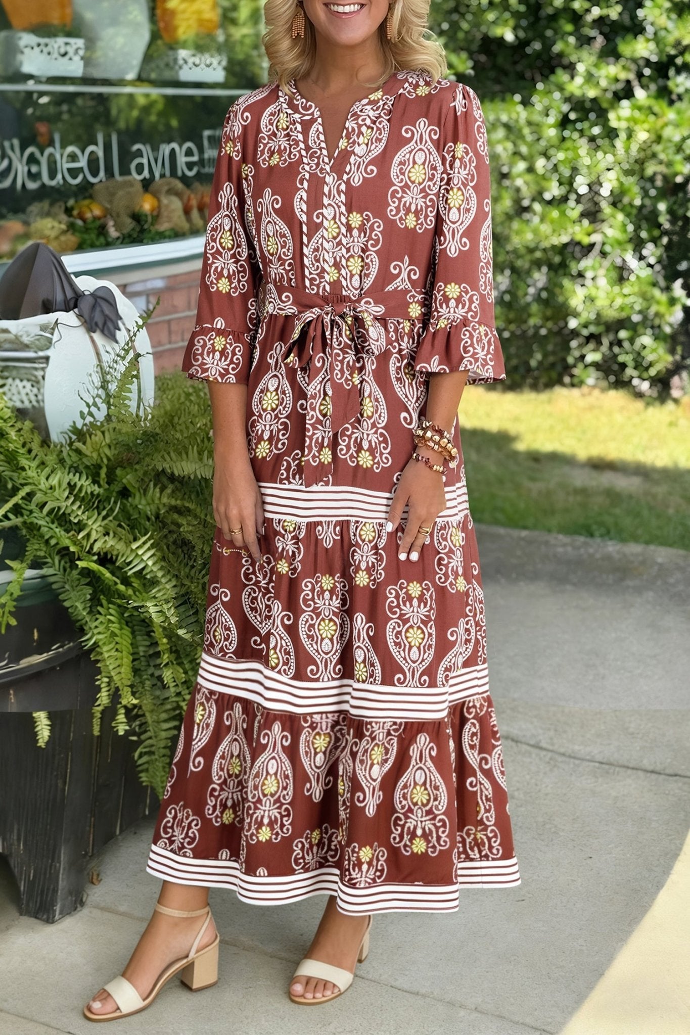 Katie Trim Tiered Maxi Dress - Hello Beautiful BoutiqueMaxi DressesThreaded Pear