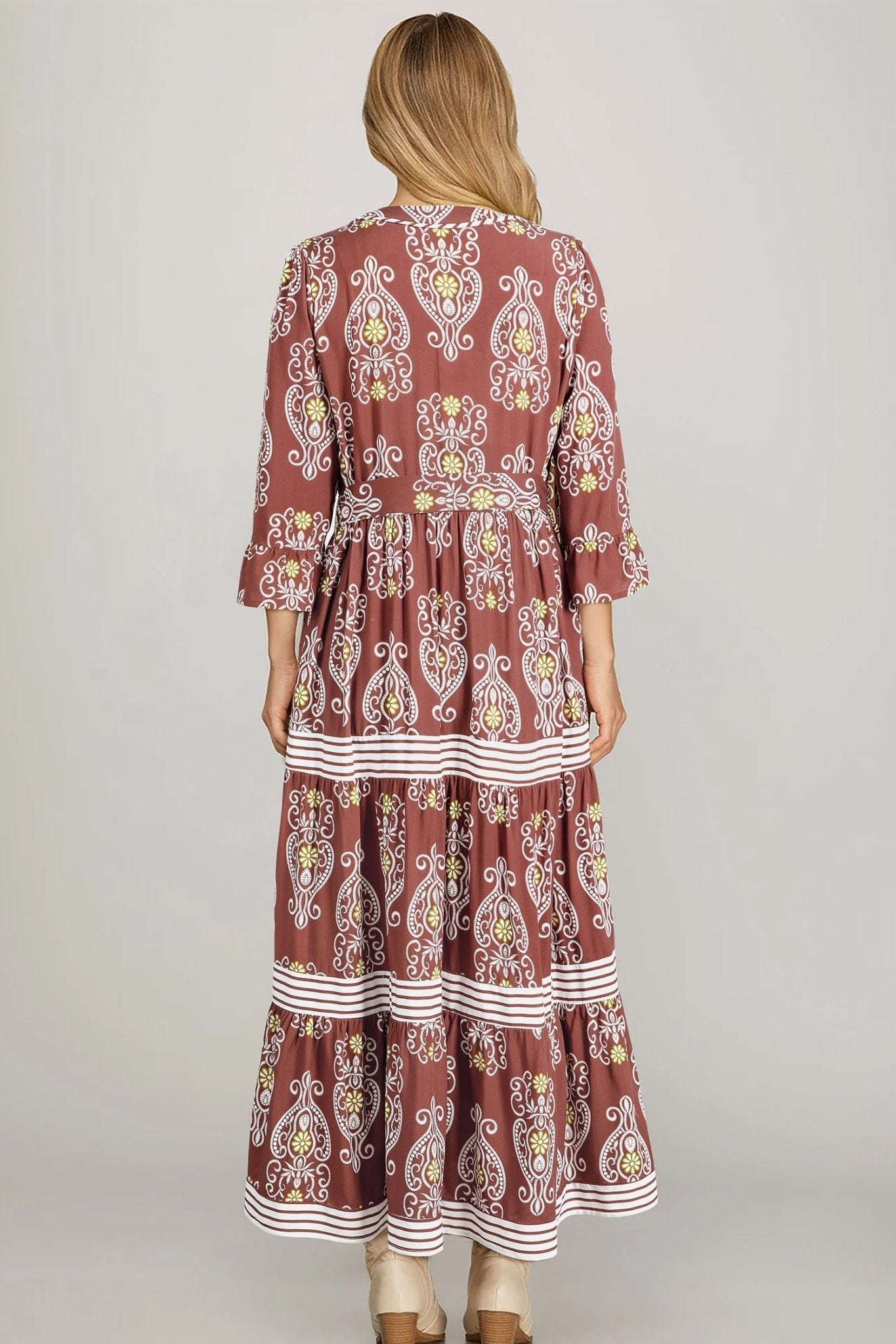 Katie Trim Tiered Maxi Dress - Hello Beautiful BoutiqueMaxi DressesThreaded Pear