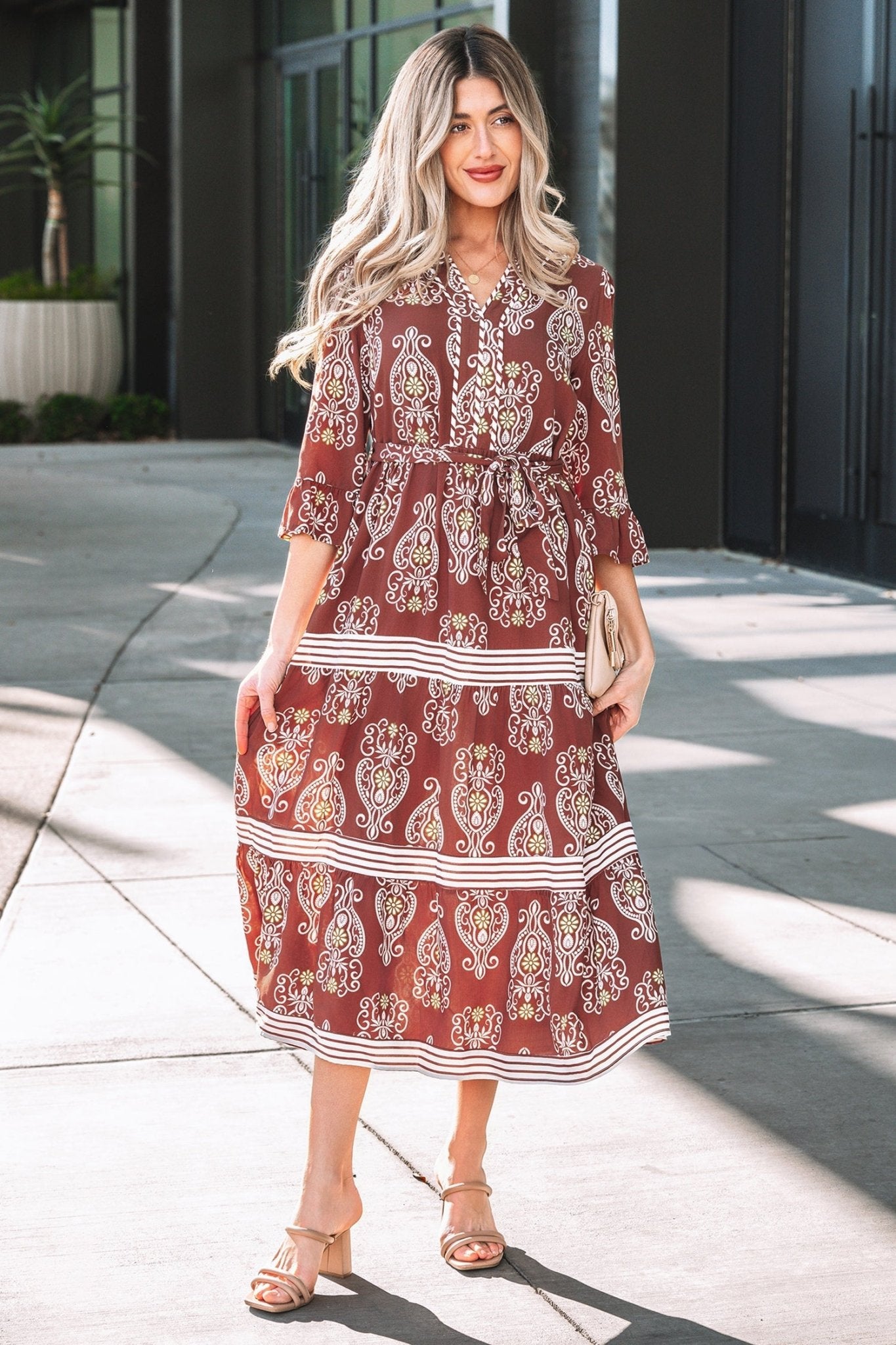 Katie Trim Tiered Maxi Dress - Hello Beautiful BoutiqueMaxi DressesThreaded Pear