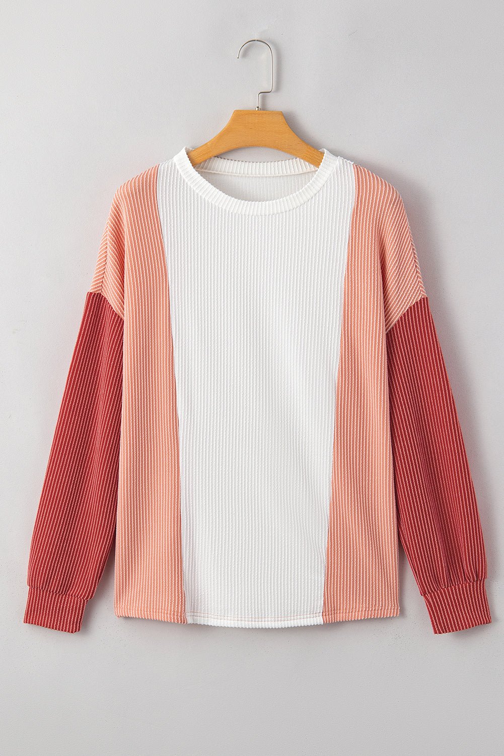 Kayla Color Block Corded Long Sleeve Top - Hello Beautiful BoutiqueLong Sleeve TopsThreaded Pear