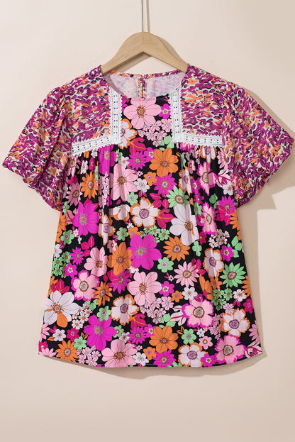Kayla Floral Mixed Print Blouse - Hello Beautiful BoutiqueBlouses & ShirtsThreaded Pear
