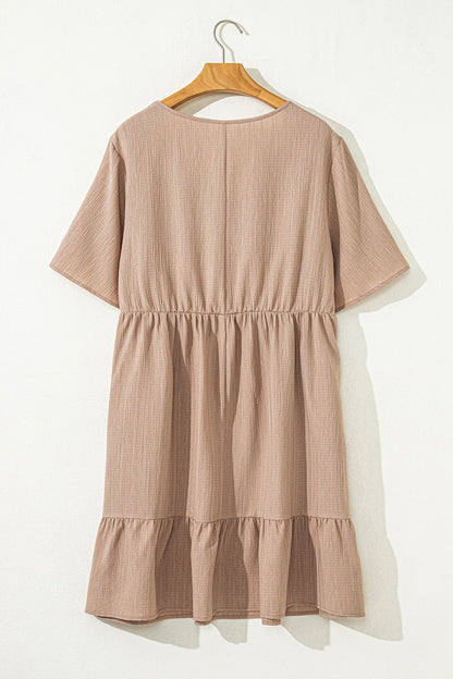 Kaylee Ruffled Short Sleeve PLUS Dress - Hello Beautiful BoutiquePlus Size Mini DressesThreaded Pear