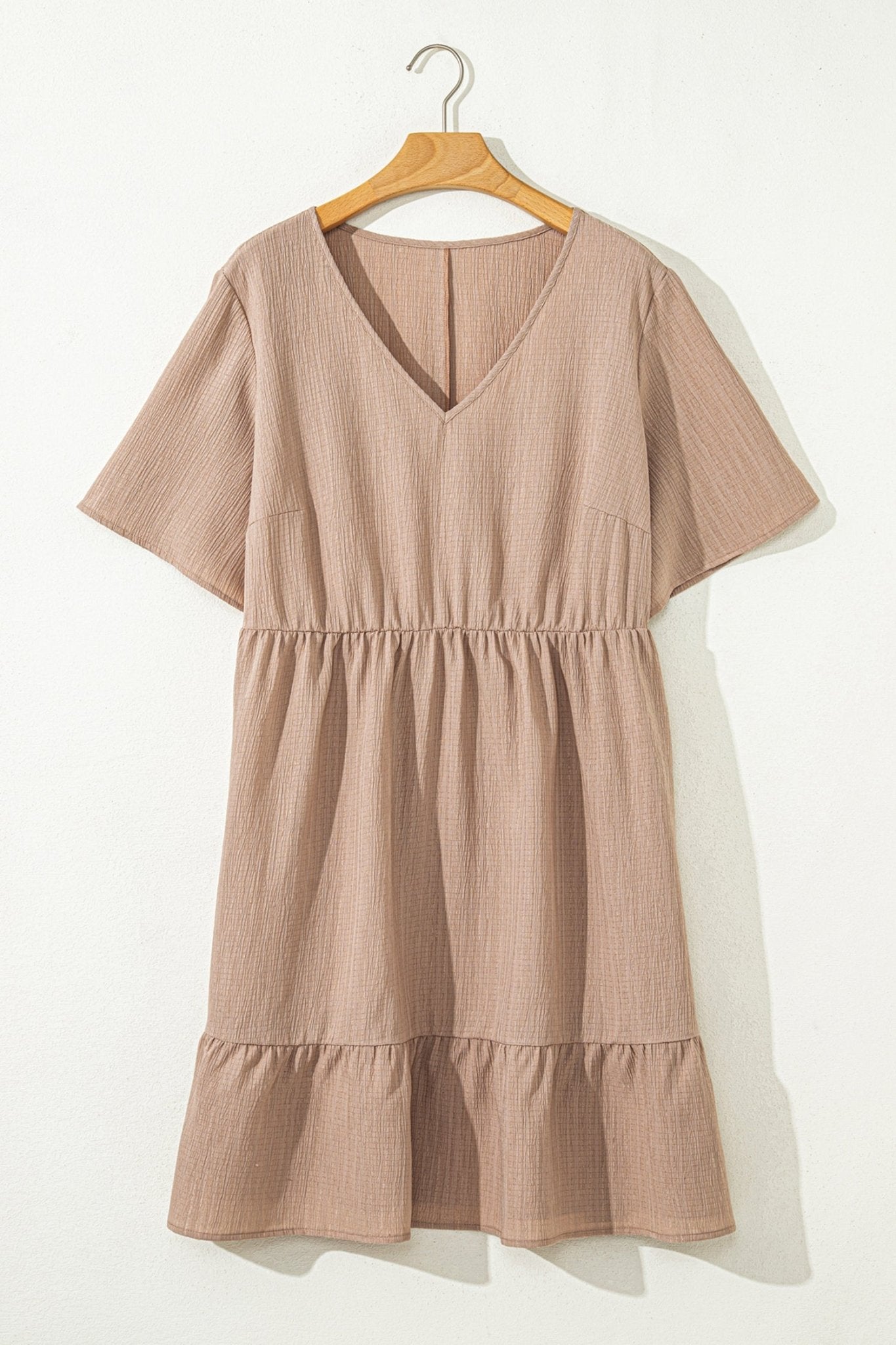 Kaylee Ruffled Short Sleeve PLUS Dress - Hello Beautiful BoutiquePlus Size Mini DressesThreaded Pear