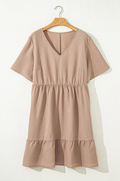 Kaylee Ruffled Short Sleeve PLUS Dress - Hello Beautiful BoutiquePlus Size Mini DressesThreaded Pear