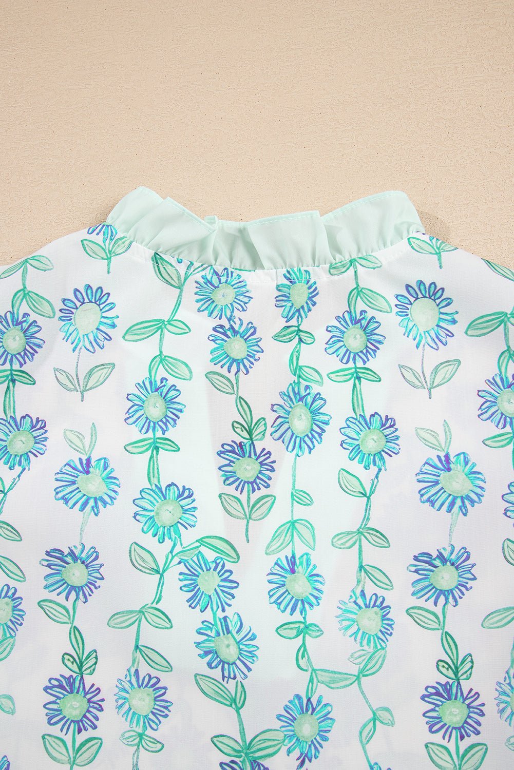 Keilani Patchwork Flutter Sleeve Blouse - Hello Beautiful BoutiqueBlouses & ShirtsThreaded Pear