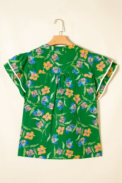 Keilani Short Sleeve Floral PLUS Top - Hello Beautiful BoutiquePlus Size Blouses & ShirtsThreaded Pear