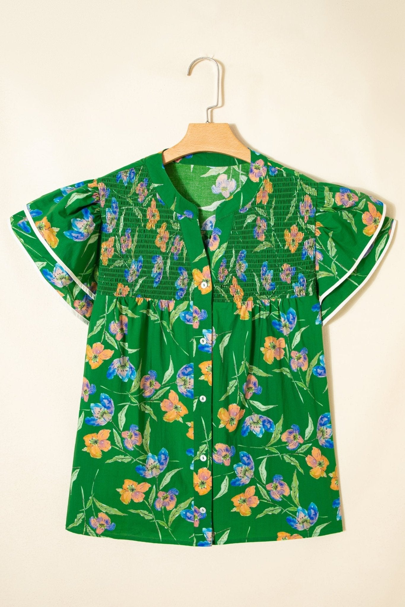 Keilani Short Sleeve Floral PLUS Top - Hello Beautiful BoutiquePlus Size Blouses & ShirtsThreaded Pear