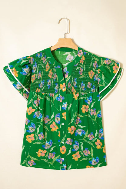 Keilani Short Sleeve Floral PLUS Top - Hello Beautiful BoutiquePlus Size Blouses & ShirtsThreaded Pear