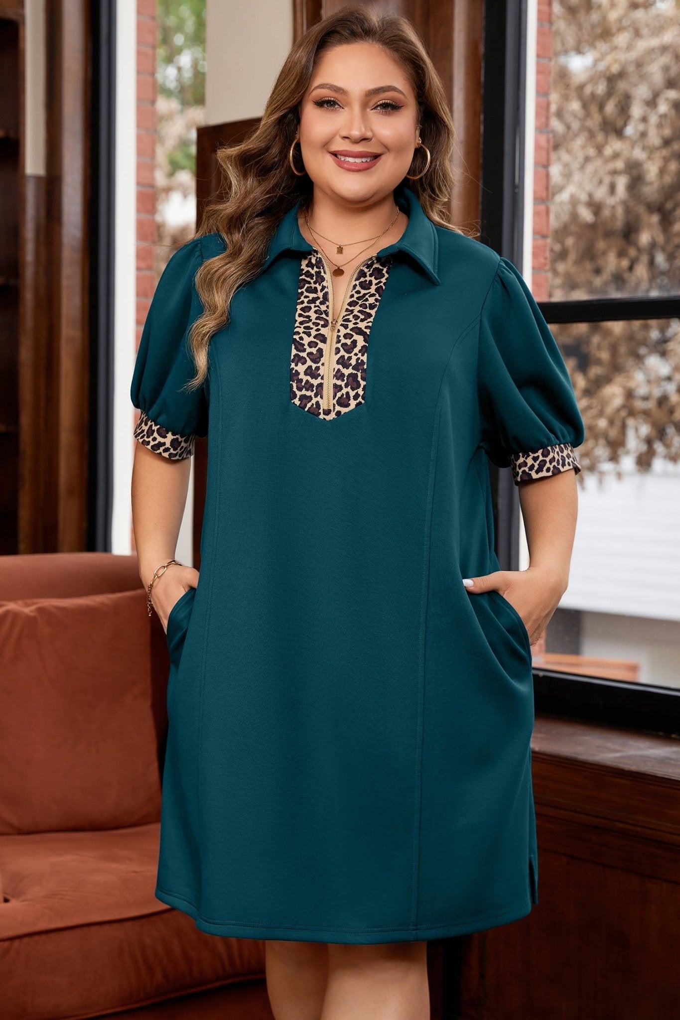 Keily Zip Collared Mini PLUS Dress - Hello Beautiful BoutiquePre Order Plus SizeThreaded Pear