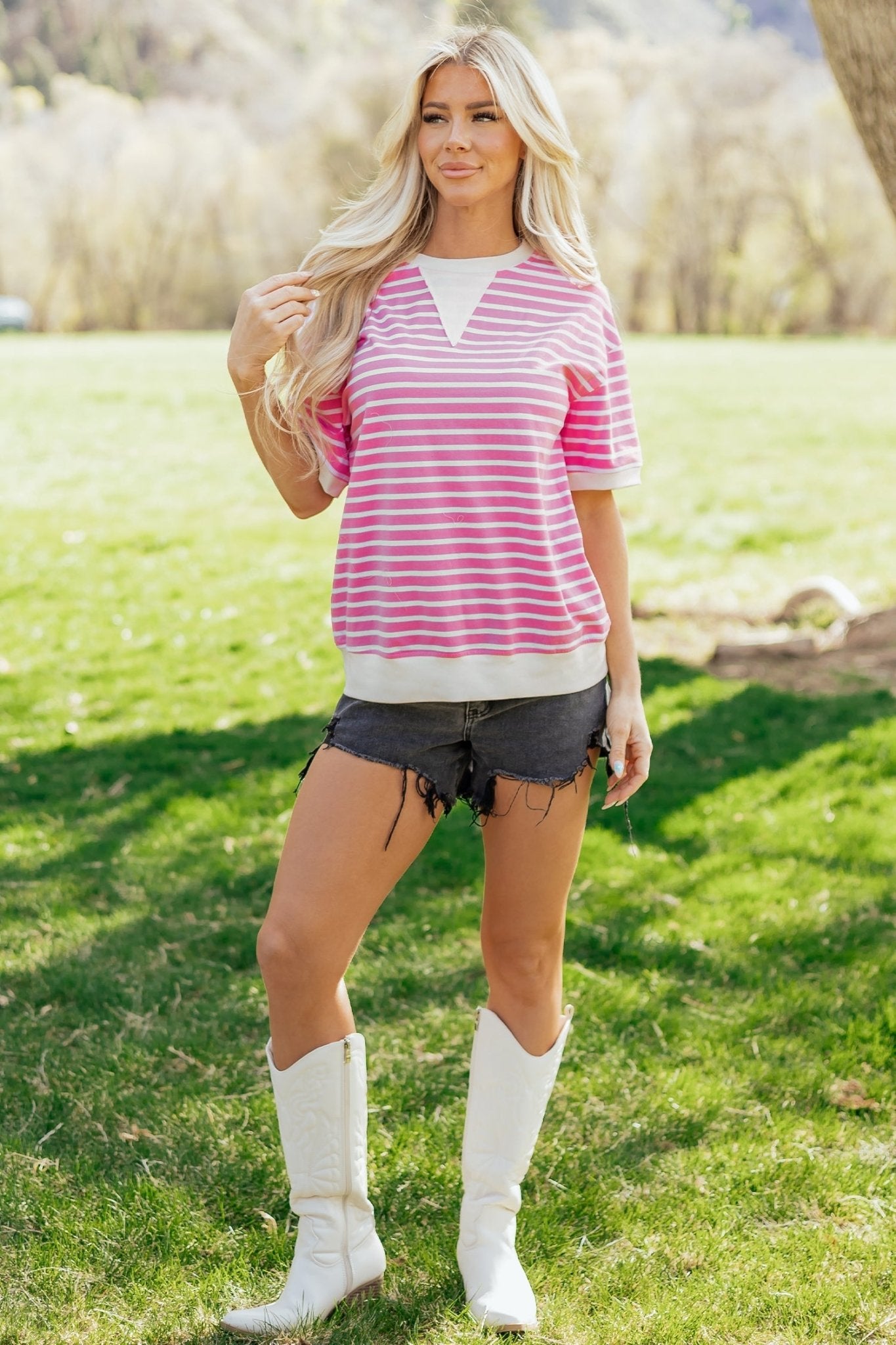 Keira Short Sleeve Loose Top - Hello Beautiful BoutiqueTops & TeesThreaded Pear