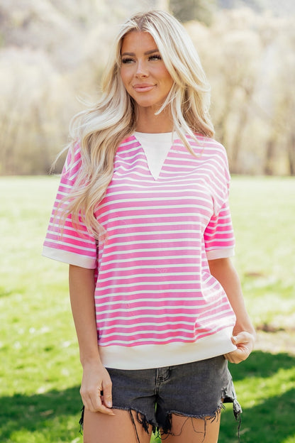 Keira Short Sleeve Loose Top - Hello Beautiful BoutiqueTops & TeesThreaded Pear