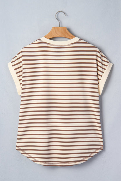 Keira Stripe Half T Shirt - Hello Beautiful BoutiqueTops & TeesThreaded Pear