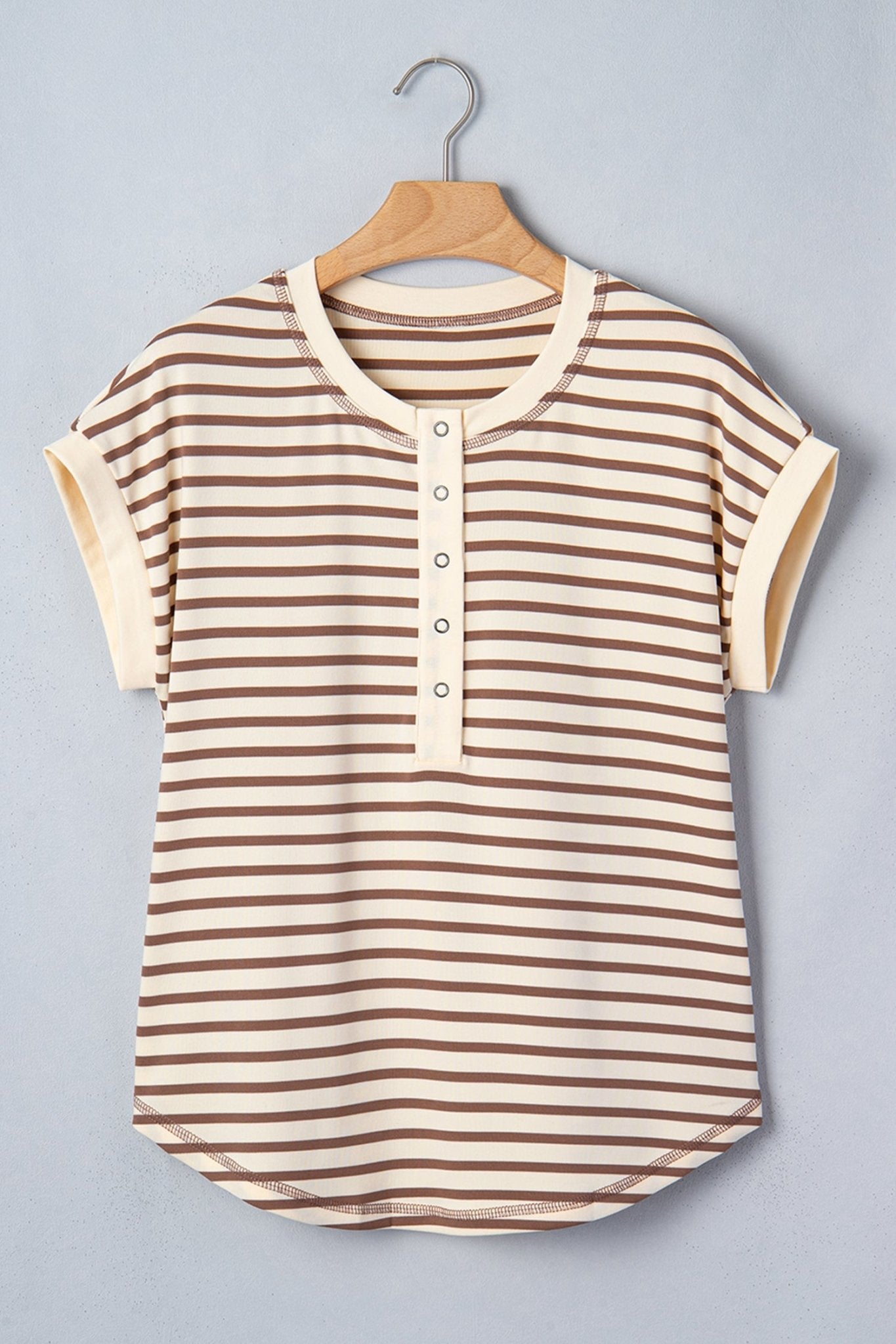 Keira Stripe Half T Shirt - Hello Beautiful BoutiqueTops & TeesThreaded Pear