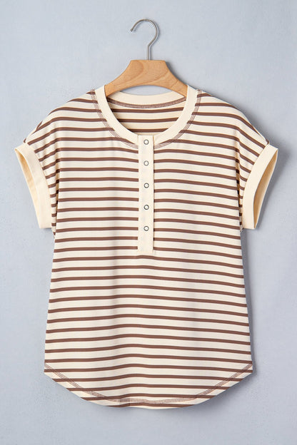 Keira Stripe Half T Shirt - Hello Beautiful BoutiqueTops & TeesThreaded Pear