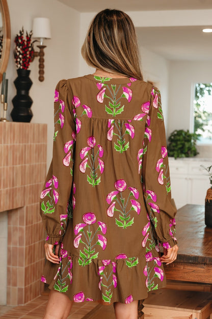 Kelly Hem Puff Sleeve Dress - Hello Beautiful BoutiqueFloral DressesThreaded Pear