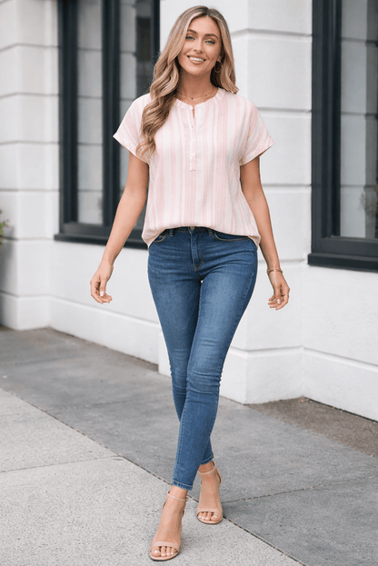 Kelly Short Sleeve Casual Blouse - Hello Beautiful BoutiqueBlouses & ShirtsThreaded Pear