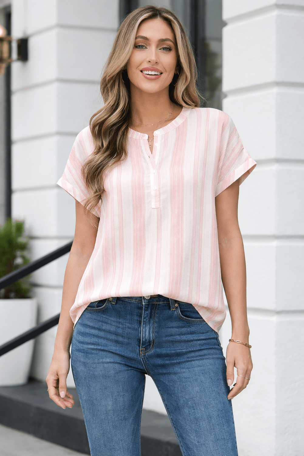 Kelly Short Sleeve Casual Blouse - Hello Beautiful BoutiqueBlouses & ShirtsThreaded Pear